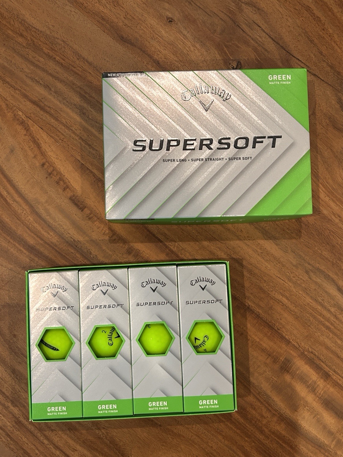 Callaway Supersoft Green Matte Case of 12 Golf Balls Box New 4 Sleeves