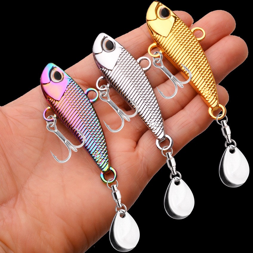 6PCS Metal Vib Vibration Fishing Lures Wobble Rotating 7g-30g Spinner Spoon Bait
