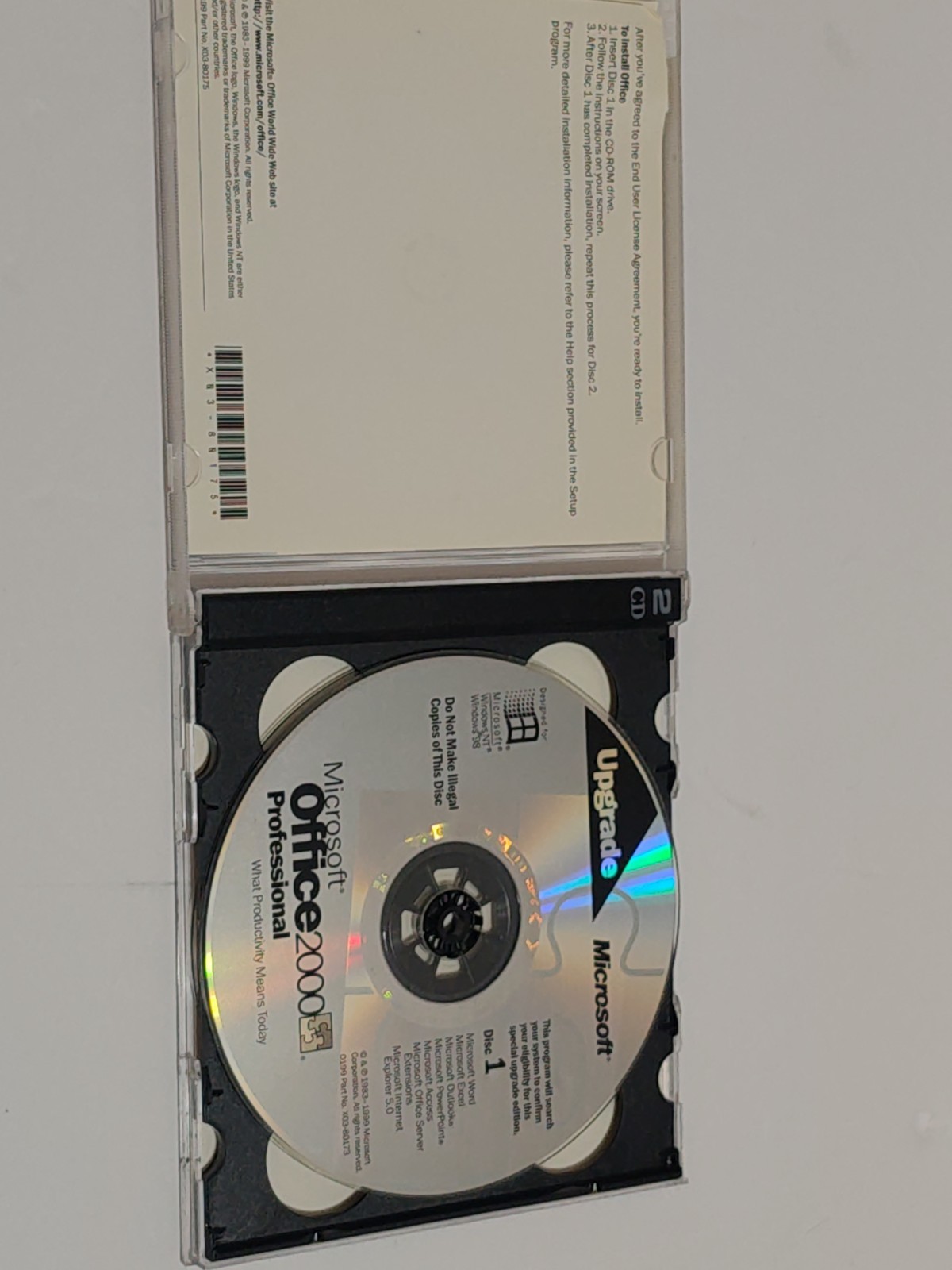 Microsoft Office 2000 Professional - Upgrade For Windows( 2 CD With Product Key)