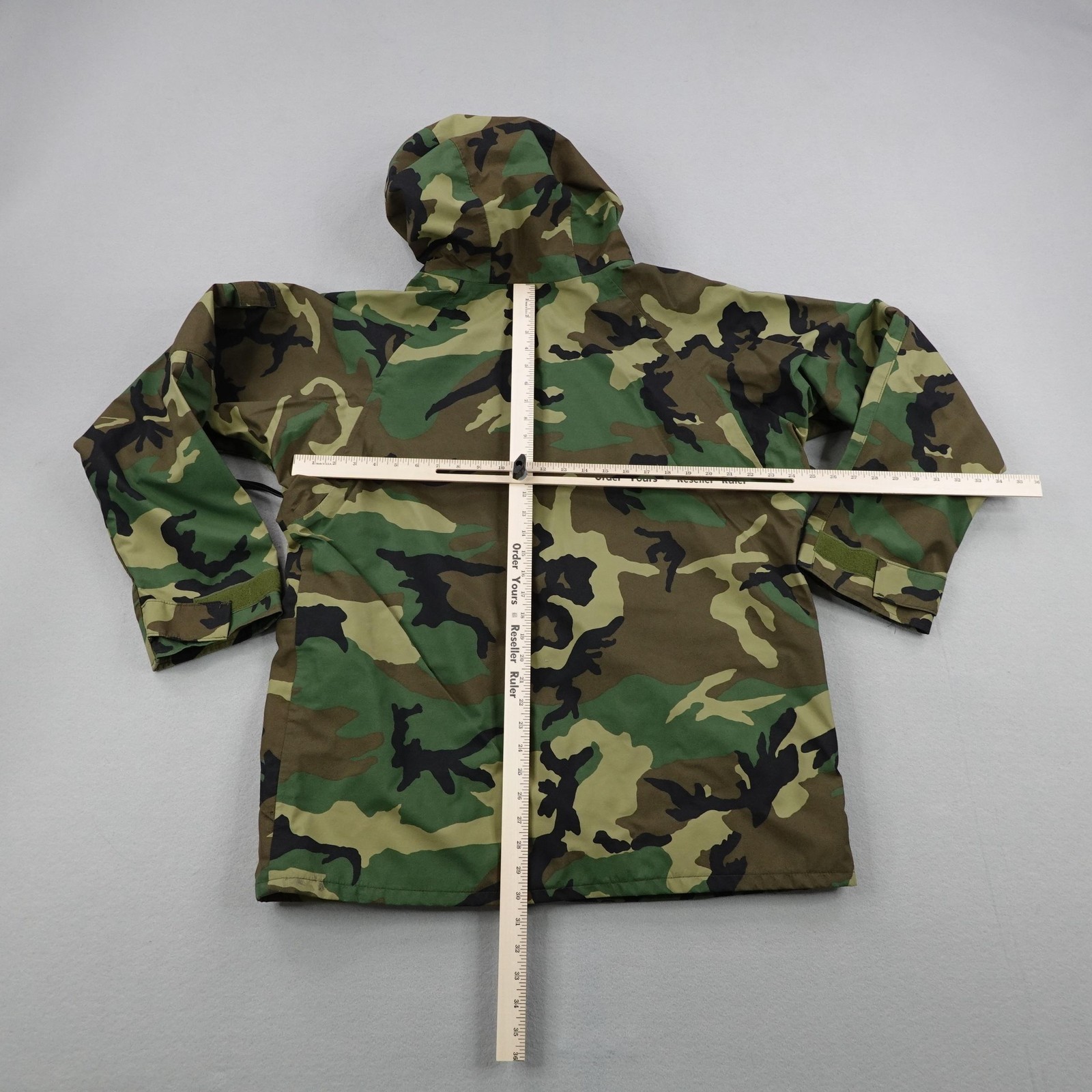 Vintage US Army Jacket Large Long Woodland Camo ECWC Parka Cold Weather Coat 90s