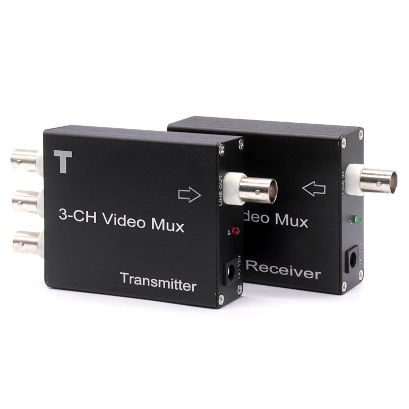 3 Channel Video Multiplexer Analog Camera Extender Receiver&Transmitter DC12V