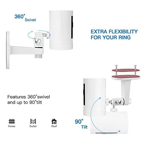 2Pack Adjustable Security Wall Mount Bracket for Ring Stick Up Cam & Ring