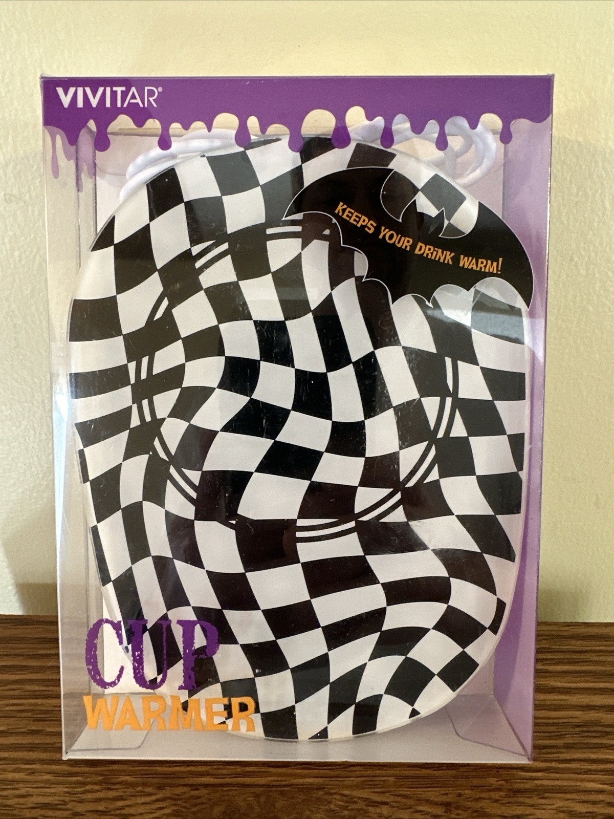 Auto-powered Vivitar Checkered Cup USB Warmer Great for Coffee/Tea/Soup and more