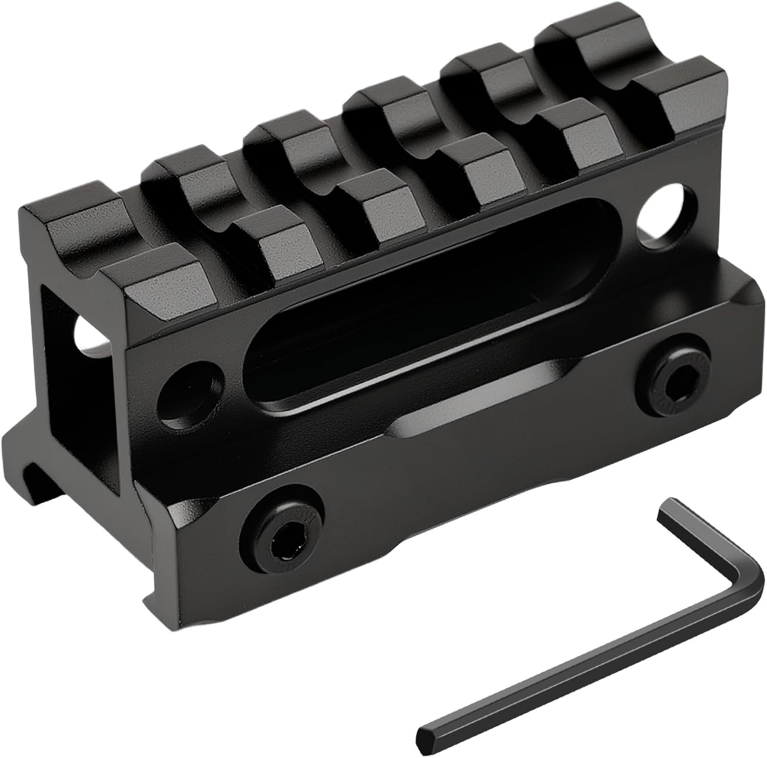5 Slots Picatinny Rail Riser Mount, 1" High Profile Picatinny Riser Mount