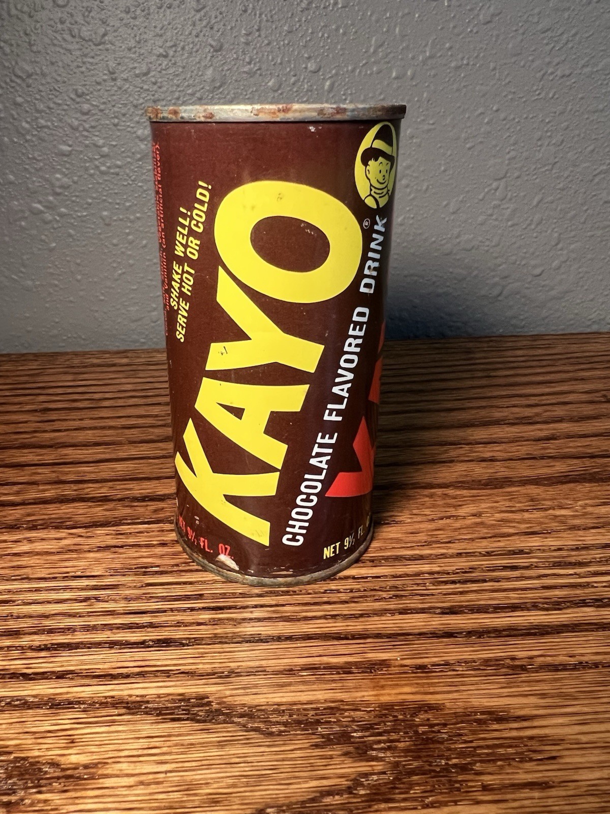 RARE 9.5 KAYO CHOCOLATE DRINK STRAIGHT STEEL JUICE TAB SODA POP CAN CHICAGO ILL