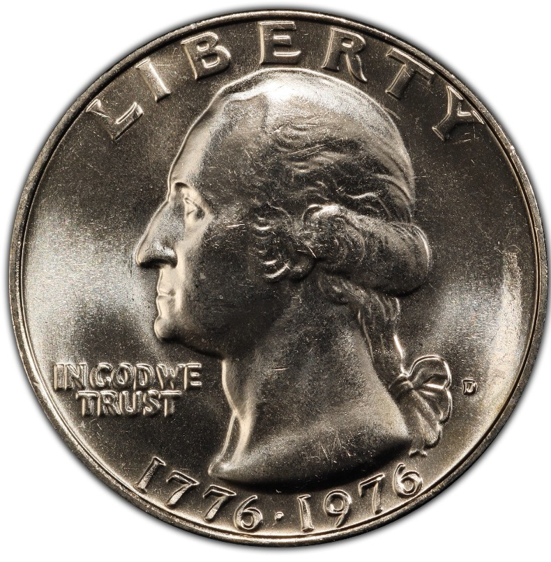 1776-1976-D Mint State Bicentennial Washington Quarter 25C