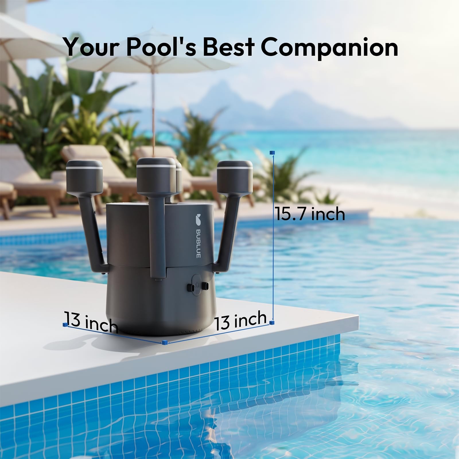 Pool Surface Skimmer Robot, Pool Cleaner with App Control,5L Filter, Dual Cleani