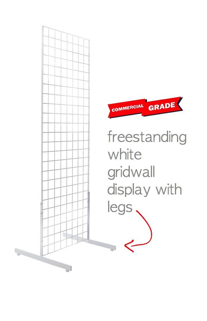 Only Hangers Commercial Grid Unit, 2' x 6' with Legs, White