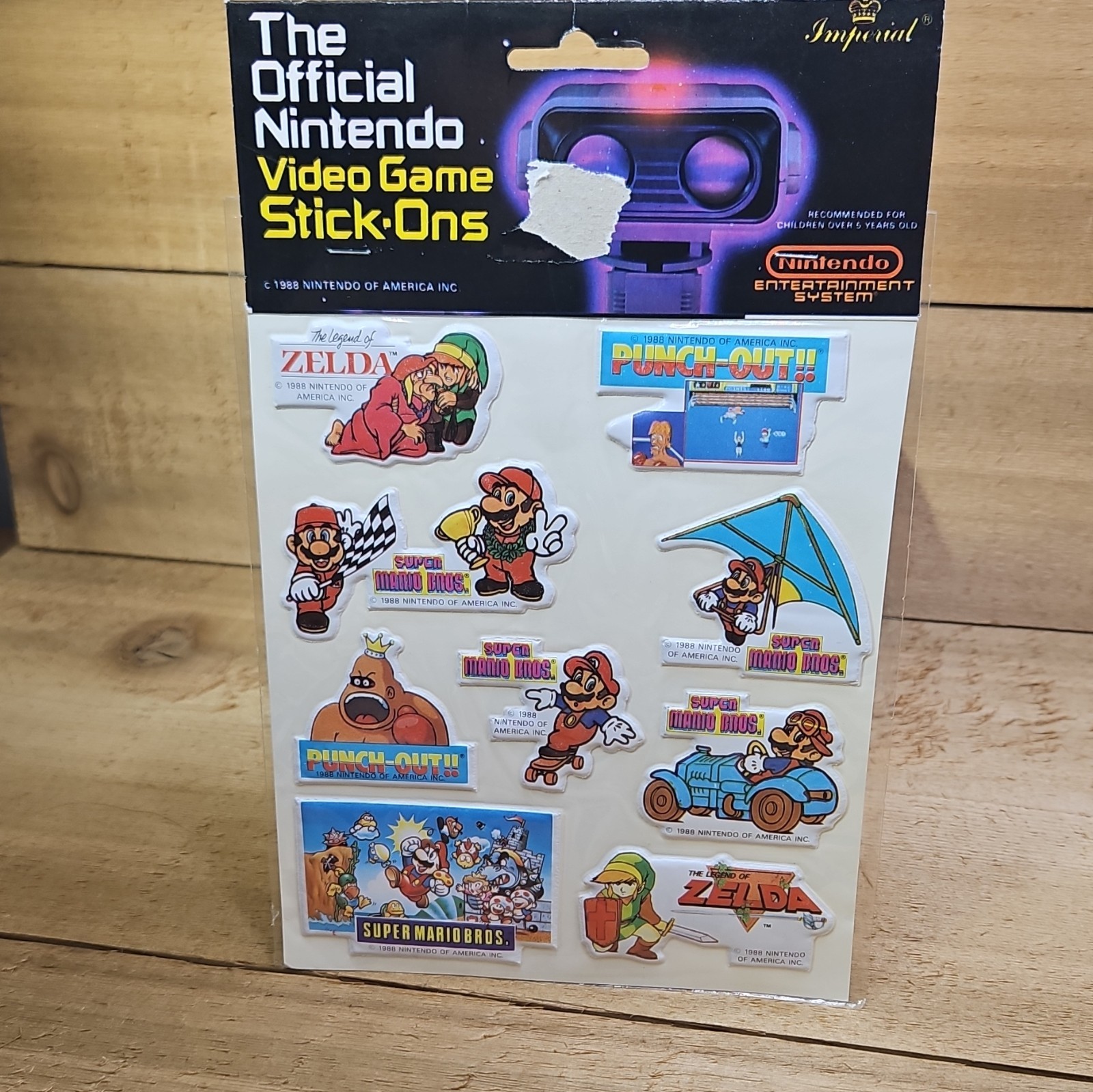 Imperial Official Nintendo Video Game Stick-Ons Sticker Set 1988 MPN 7878