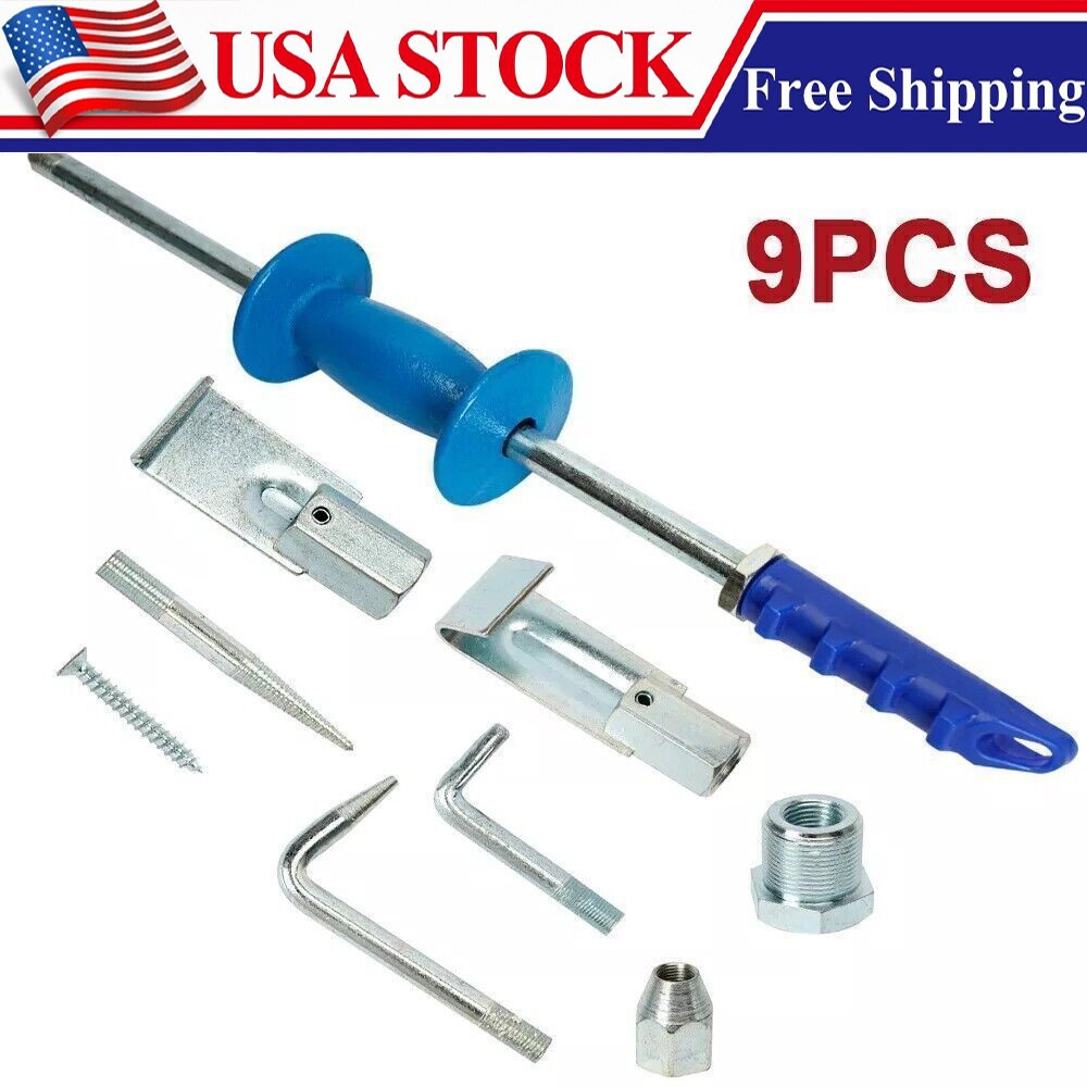 9 pcs Dent Puller Slide Hammer Auto Body Dent Repair Tools Kit Auto Truck 5LB