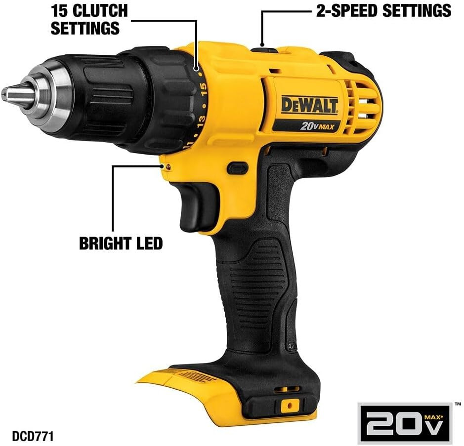 20V MAX Cordless Drill and Impact Driver, Power Tool Combo Kit , Includes 2 Batt