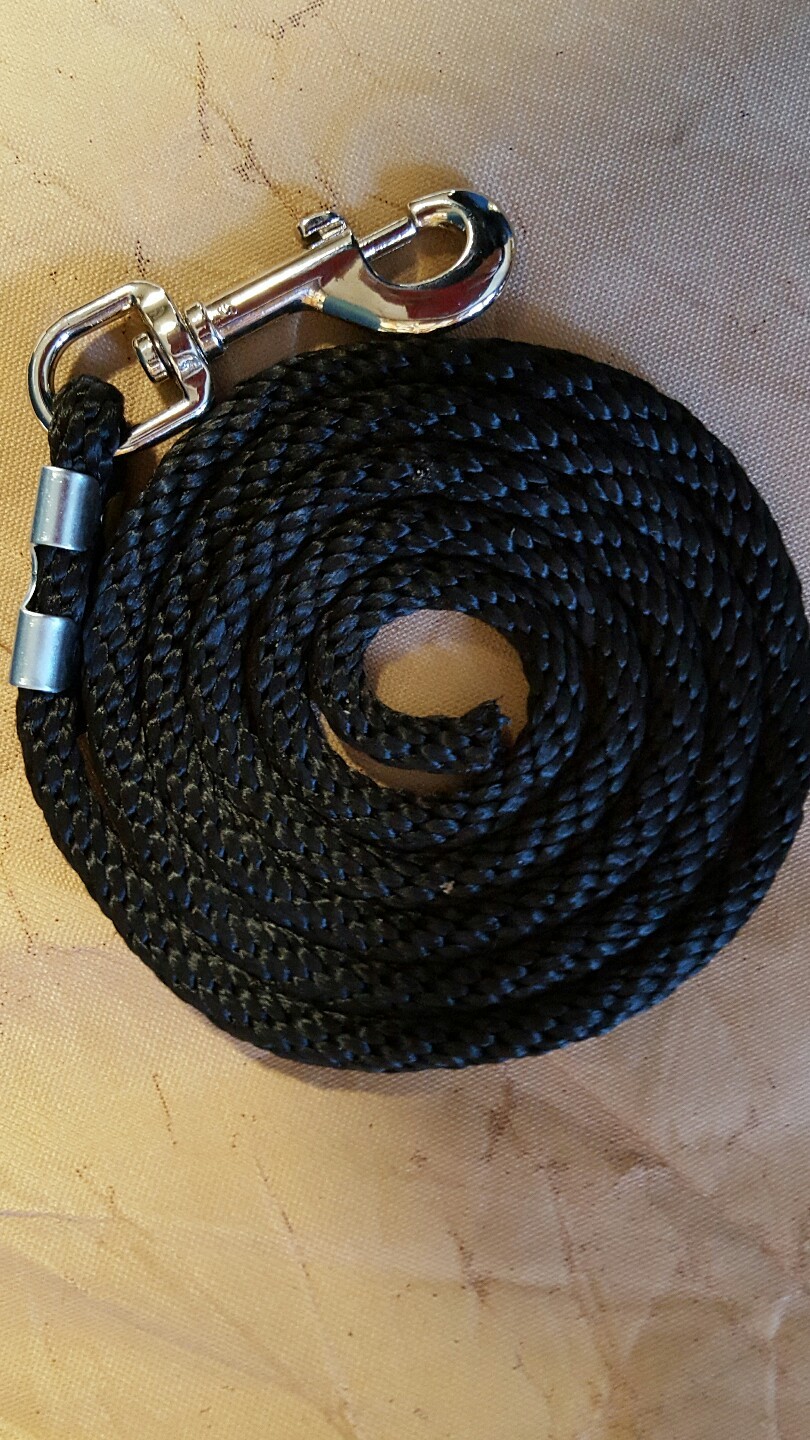 Nylon Poly Miniature Horse Pony goat sheep dog Lead Rope USA Made black