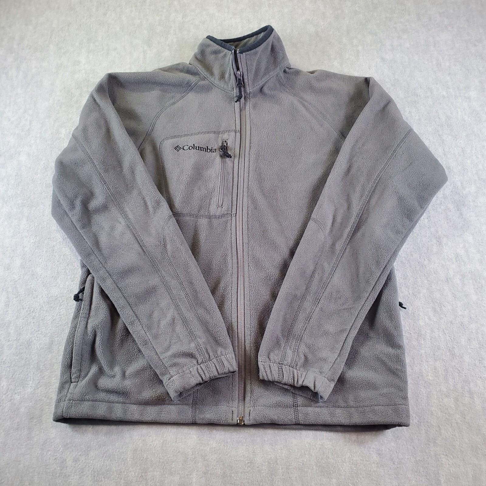 Columbia Jacket Mens Small Gray Fleece Outdoor Sportswear Full Zip