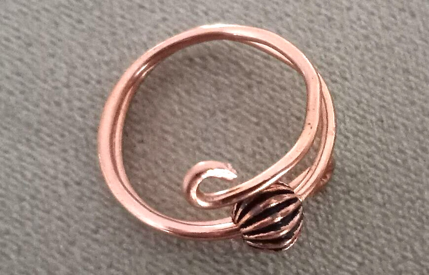 Wire Wrapped Midi Beaded Swirl Ring