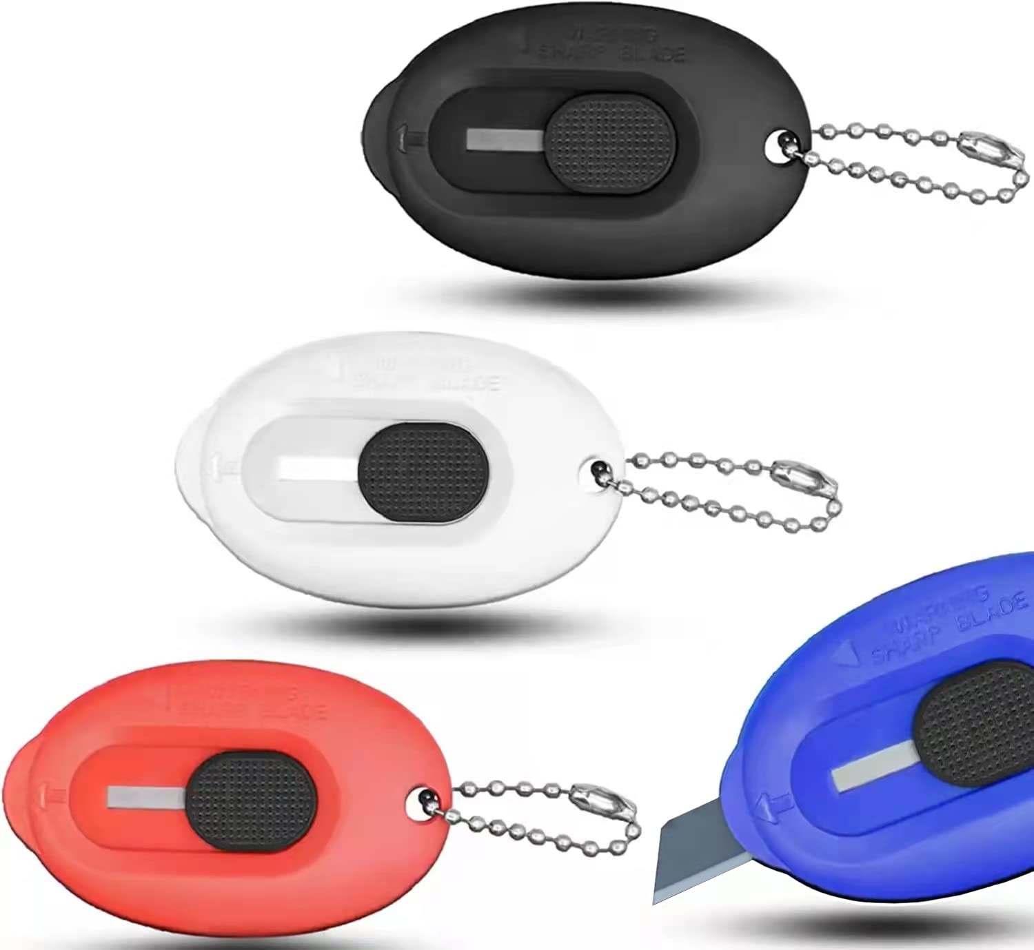 4 PCS Mini Box Cutter Small Safety Retractable Utility Knife Blade Right Or L...