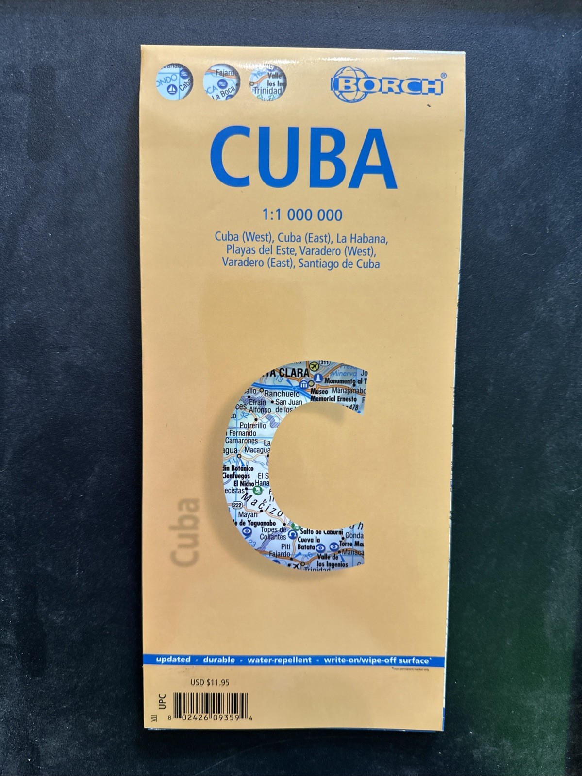 Cuba laminated Travel Reference Map, with Havana Map by Borch Maps