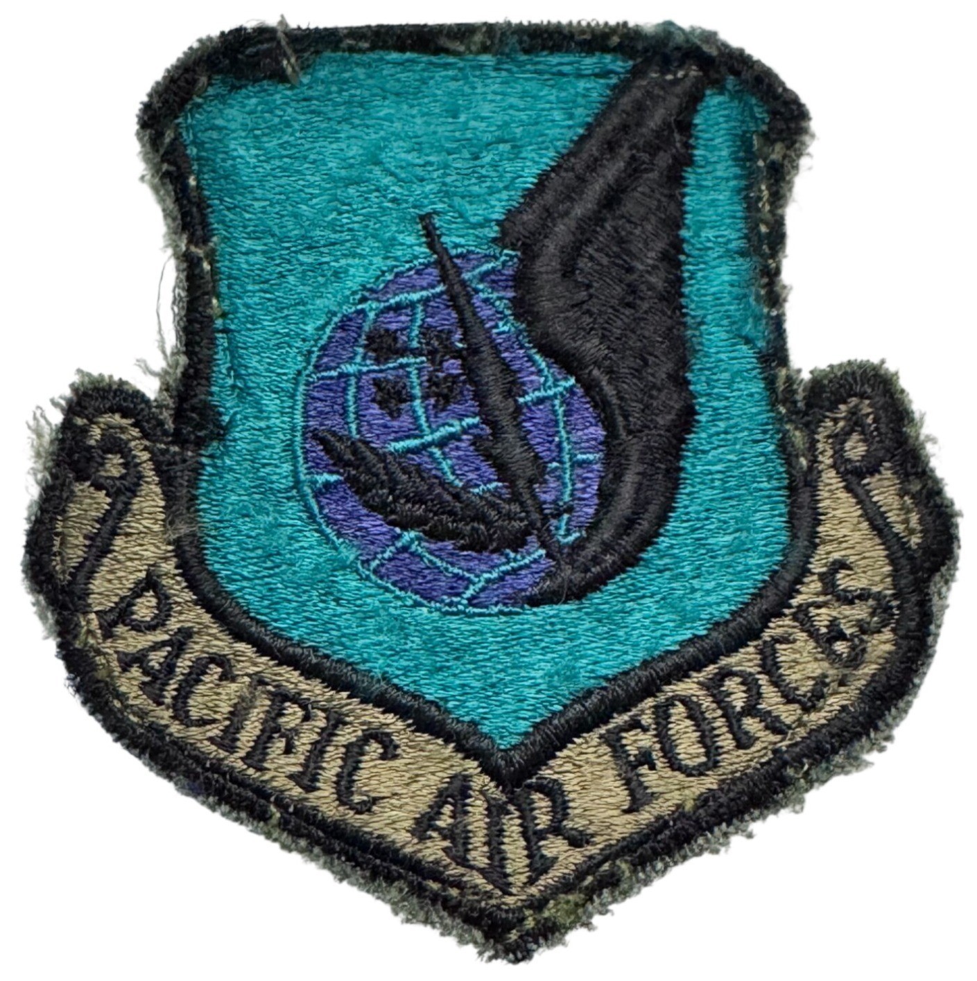 Pacific Air Forces Military Patch Vintage Embroidered Insignia 3x3 Inches Turquo