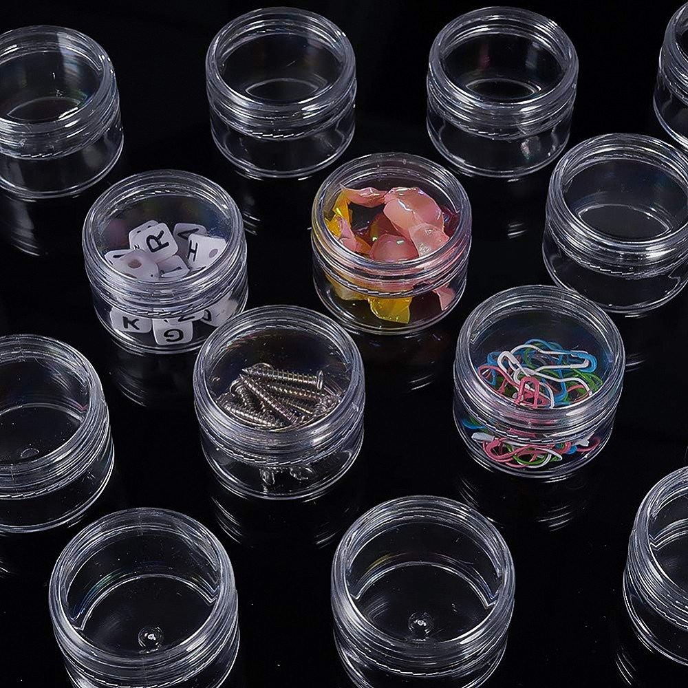 1box Plastic Bead Containers Column Clear 5.6x3.4cm Capacity: 50ml