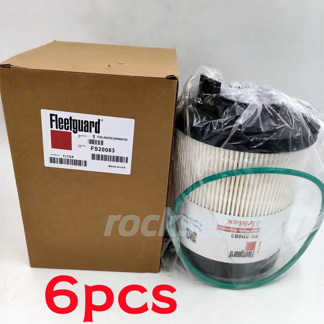 6X Fleetguard FS20083 Fuel Water Separator Filter for Cummins ISX DD13 DD15 DD16