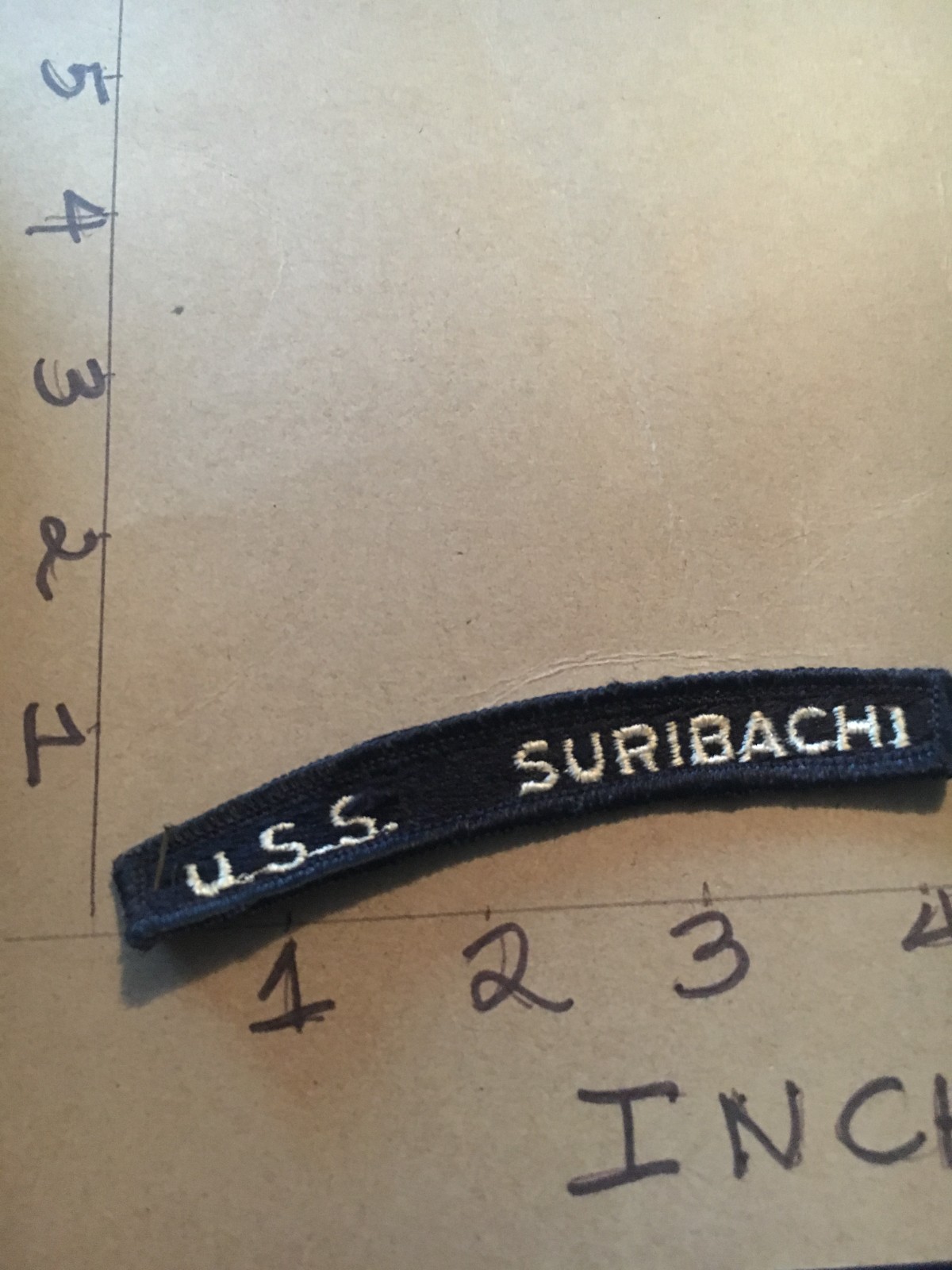 US NAVY SHOULDER STRIP TAB *** rocker *** Patch USS Suribachi