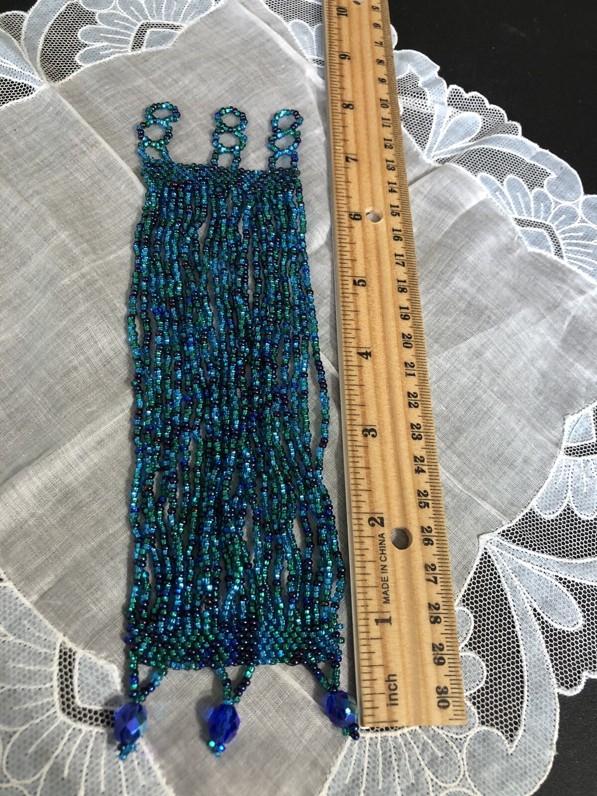 Blue Micro Beaded Bracelet Hand Crafted Jewelry YE-5