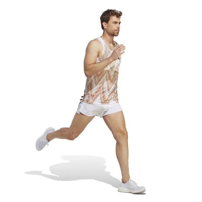 Adidas Men's White Adizero Grant Holloway Signature Singlet Running Tank Top ~L