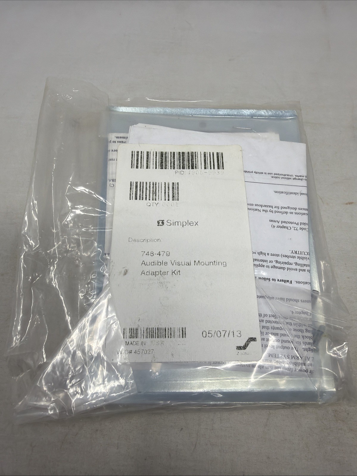 Simplex 748-479 Audible Visual Mounting Adapter Kit