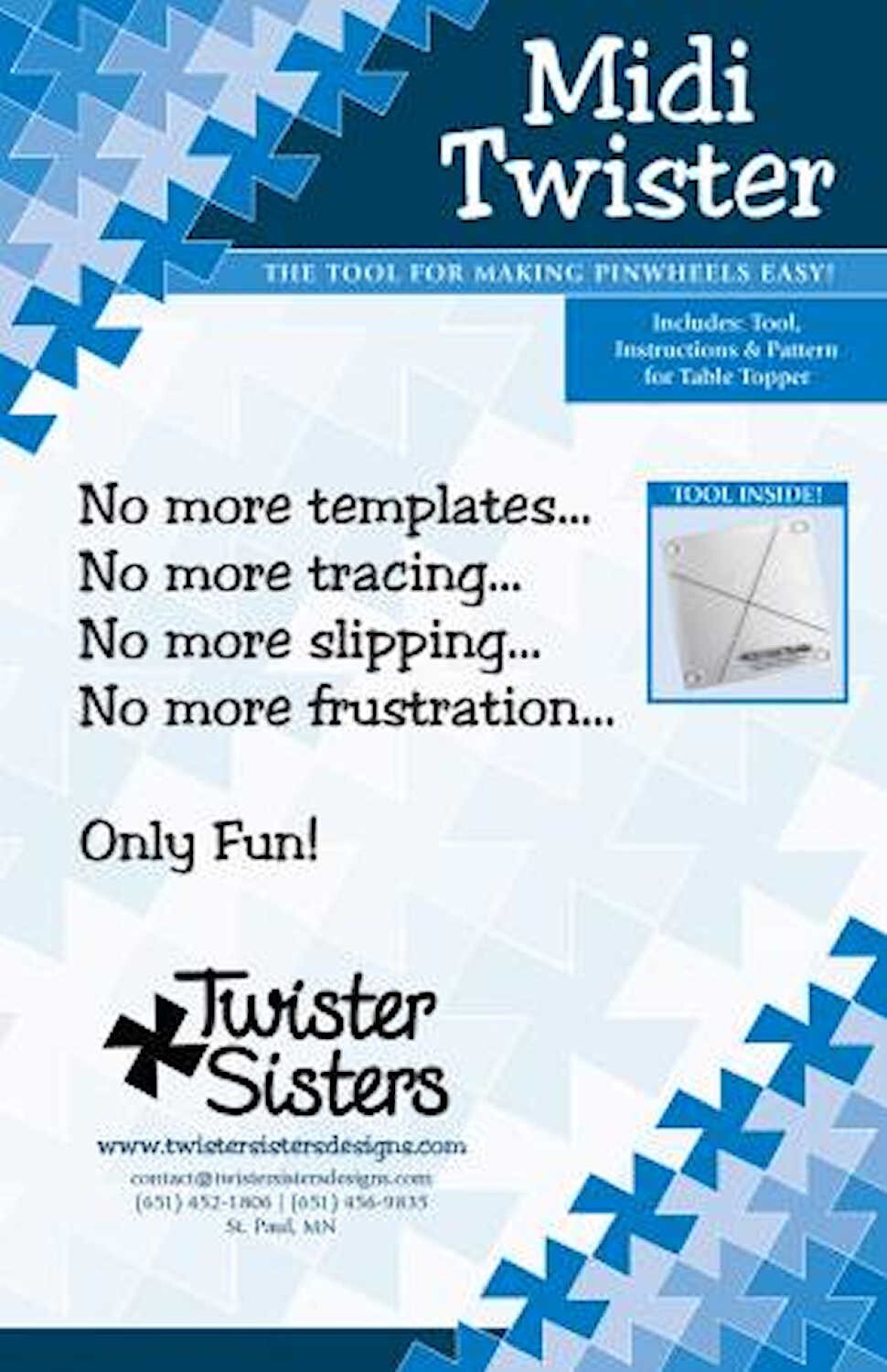 Midi Twister Pinwheel Template by Twisted Sisters