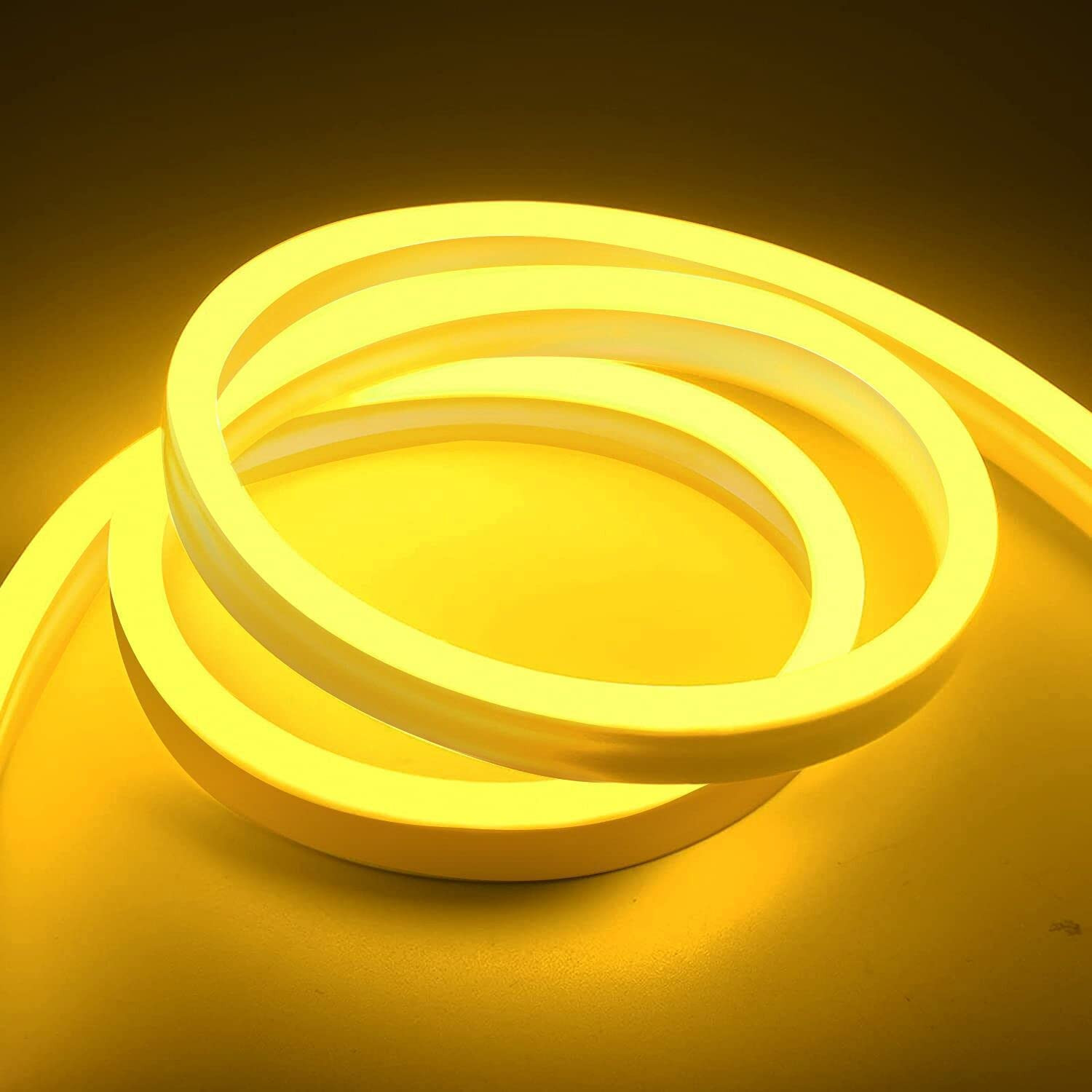 Neon Light Strip, DC 24V 600 Leds, Neon Rope Lights,Golden Yellow Light Strips,S