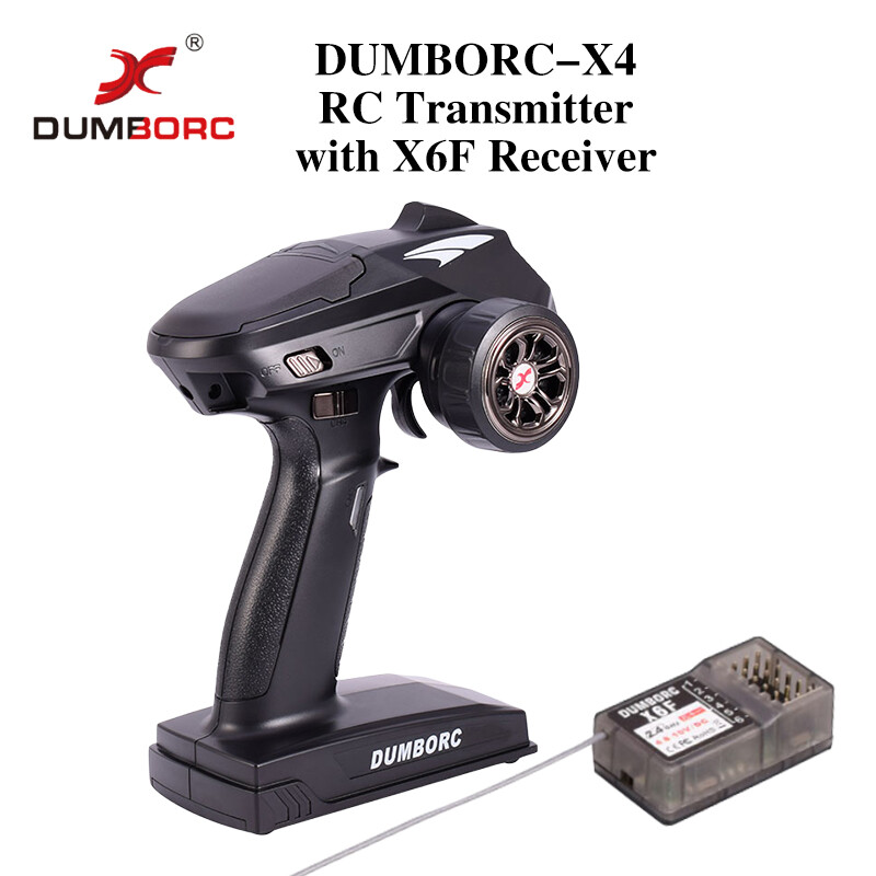 DUMBORC X4 4CH 2.4G RC Radio Transmitter+X6F Receiver for RC Car Boat DIY
