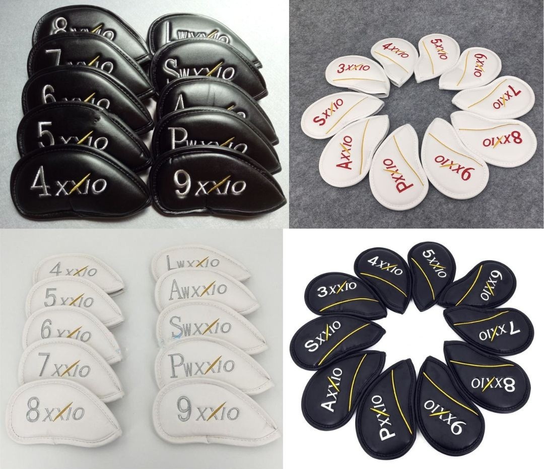 Golf Club Iron 4-9-PLSA Head Cover XXIO Classic Plain Black White 10pcs Set