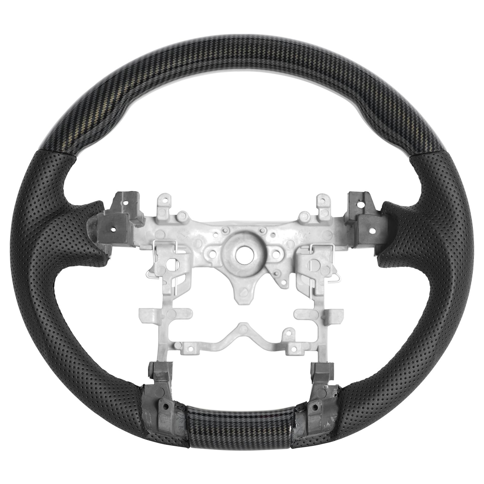 Hydro-Dip Carbon Fiber Steering Wheel for Toyota Prius 2010-2016 D-shaped Nappa