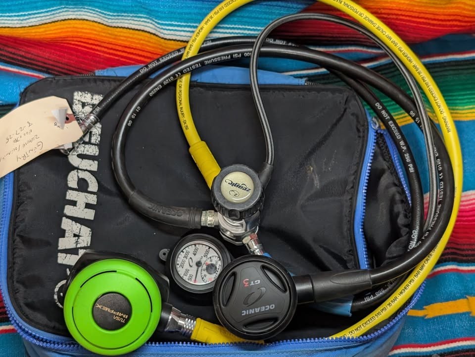 Scuba regulator set Rebuilt/serviced by Blue Water Divers