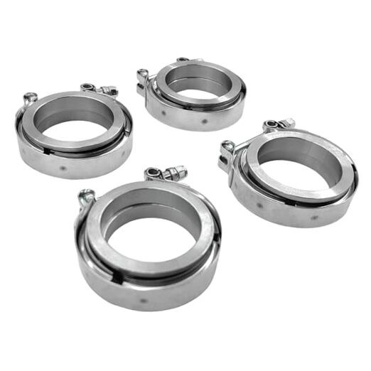 2.25 Inch V Band Clamp 4Pcs with Flange Male Female, 2.25 V Band 2.25 inch*4