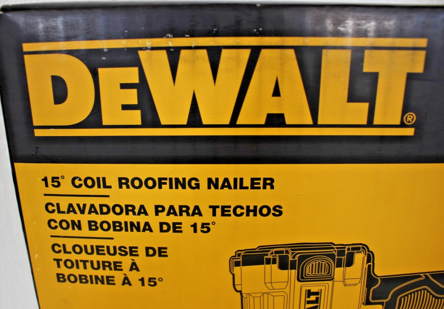 DEWALT DW45RN 15 Degree Coil Roofing Nailer - TOOL ONLY