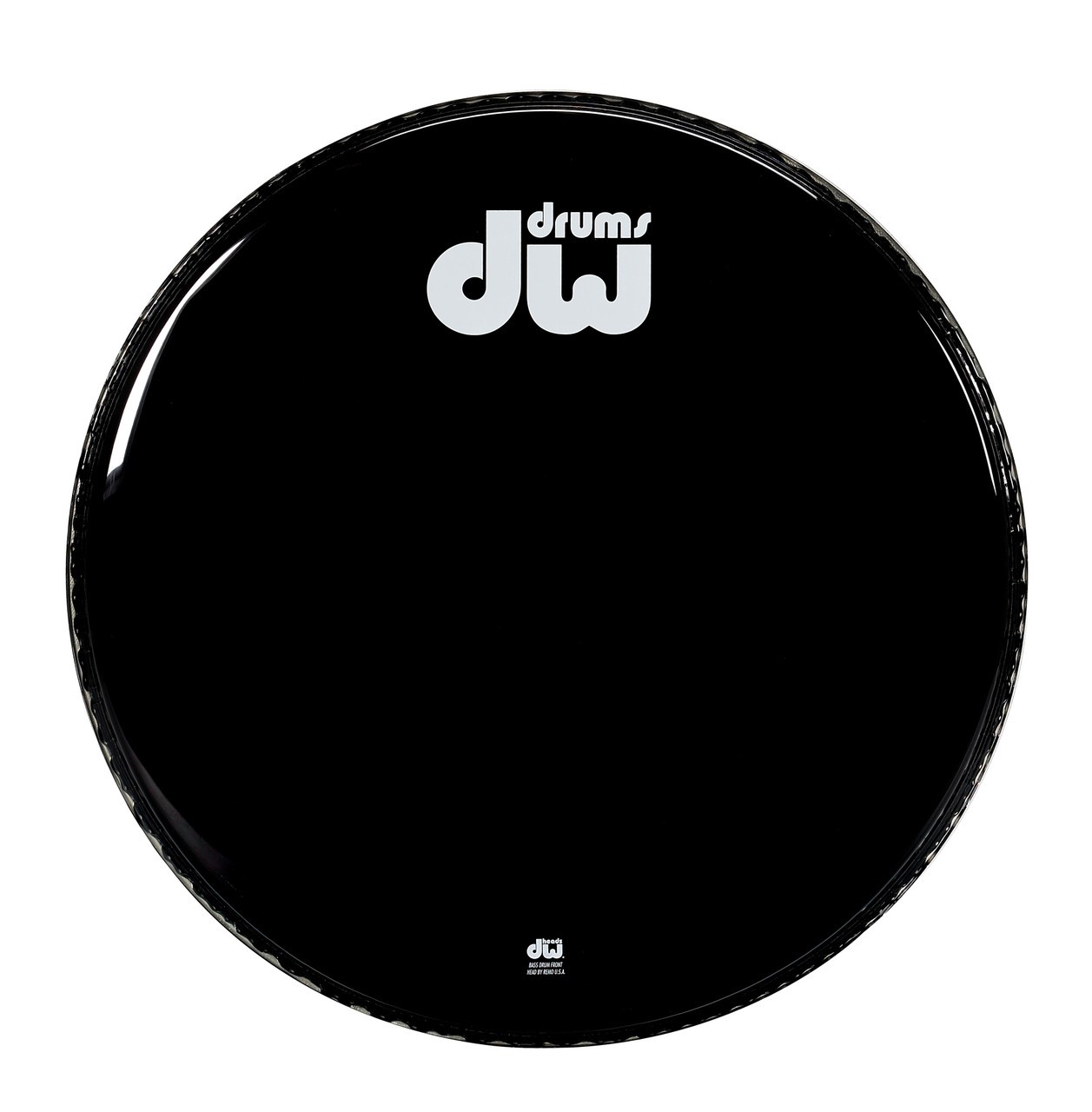 DW Gloss Black Bass Drum Head Non-Vented - 20"