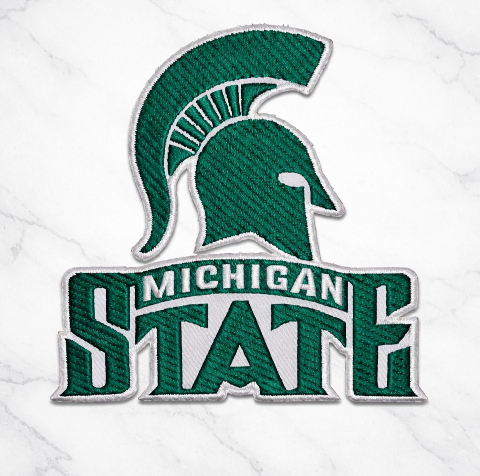 MICHIGAN STATE SPARTANS NCAA EMBROIDERED IRON ON PATCH 3"X3.5" FREE SHIP & TRACK