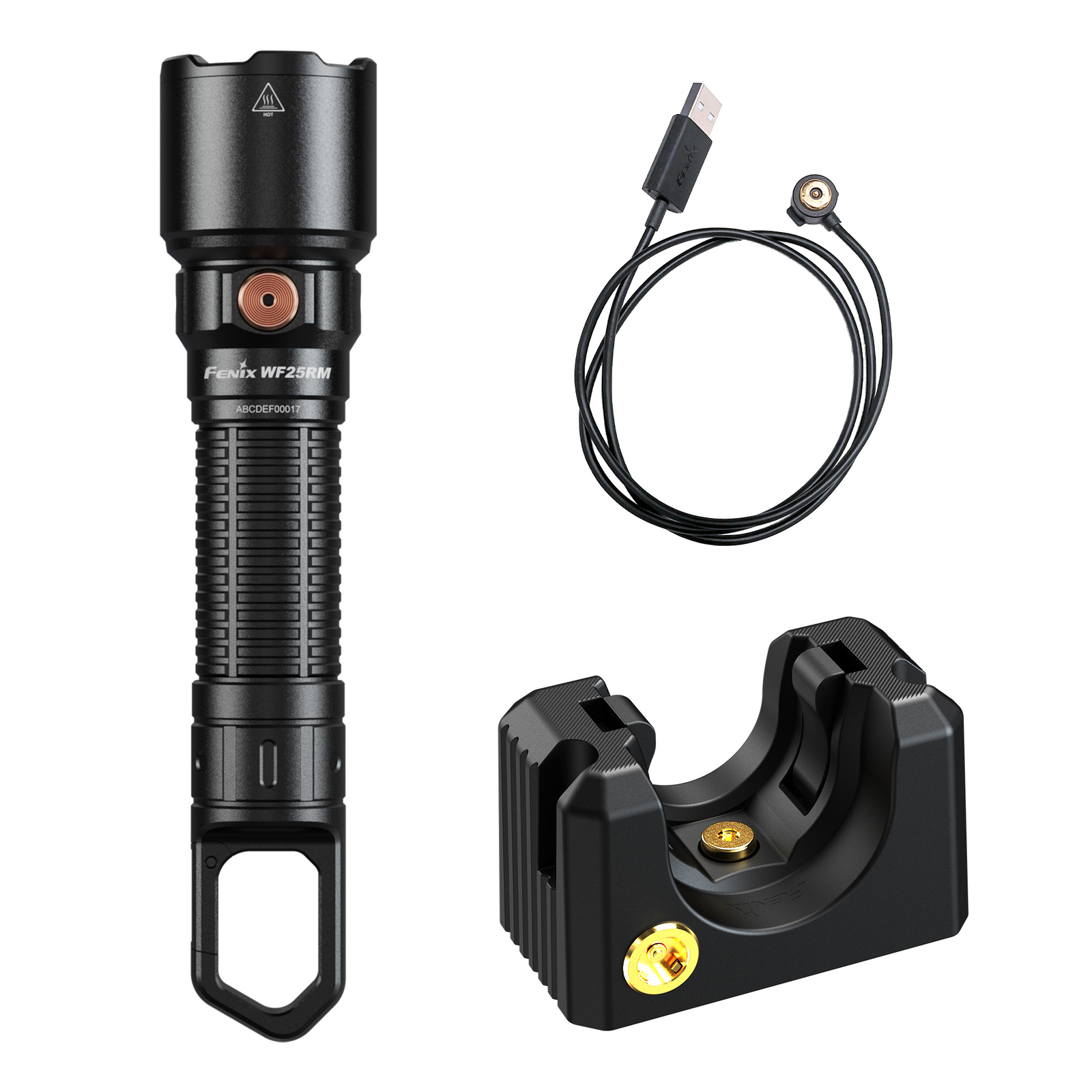 Fenix WF25RM 3000 Lumen Flashlight with UV Light and Charging Cradle