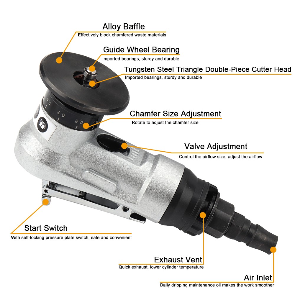 Mini Pneumatic Chamfering Beveling Machine Set For Metal Burr Trimming Air Tools