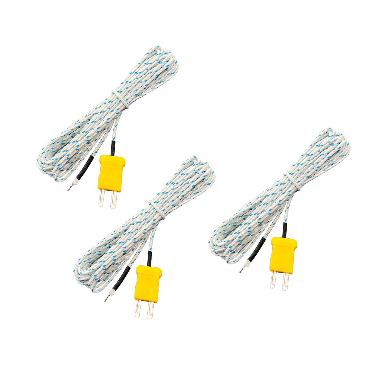3 Pcs K Type Temperature Sensor Thermocouple Probe Copper Wire 5 Meter 16.4ft