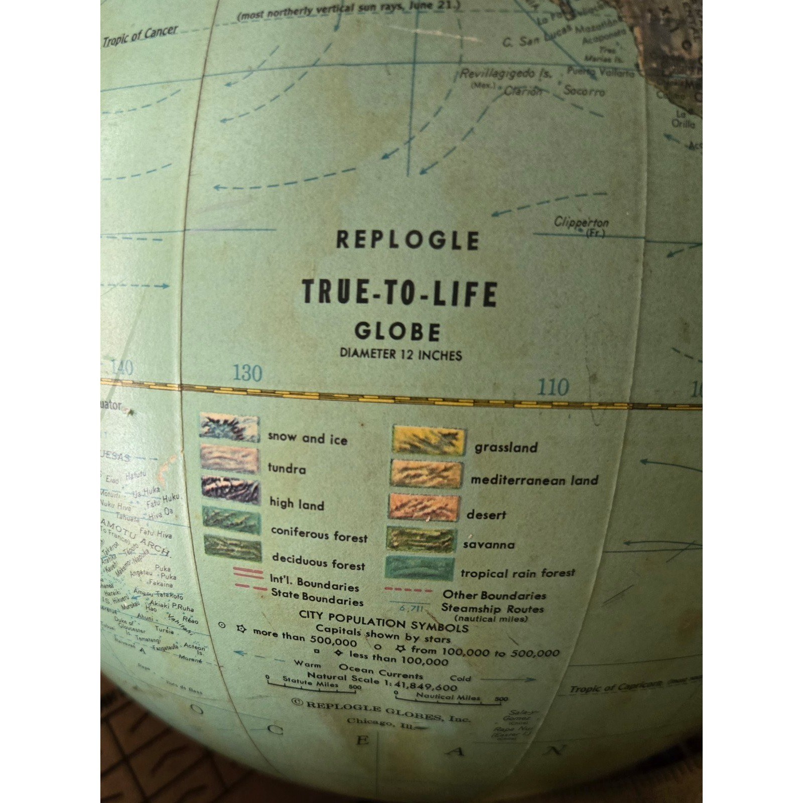 Vintage Replogle Illuminated World Globe