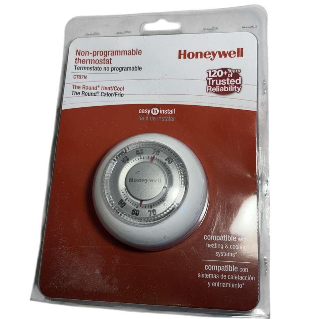 Honeywell CT87N Round Non-Programmable  Thermostat Heating & Cooling - Open Box