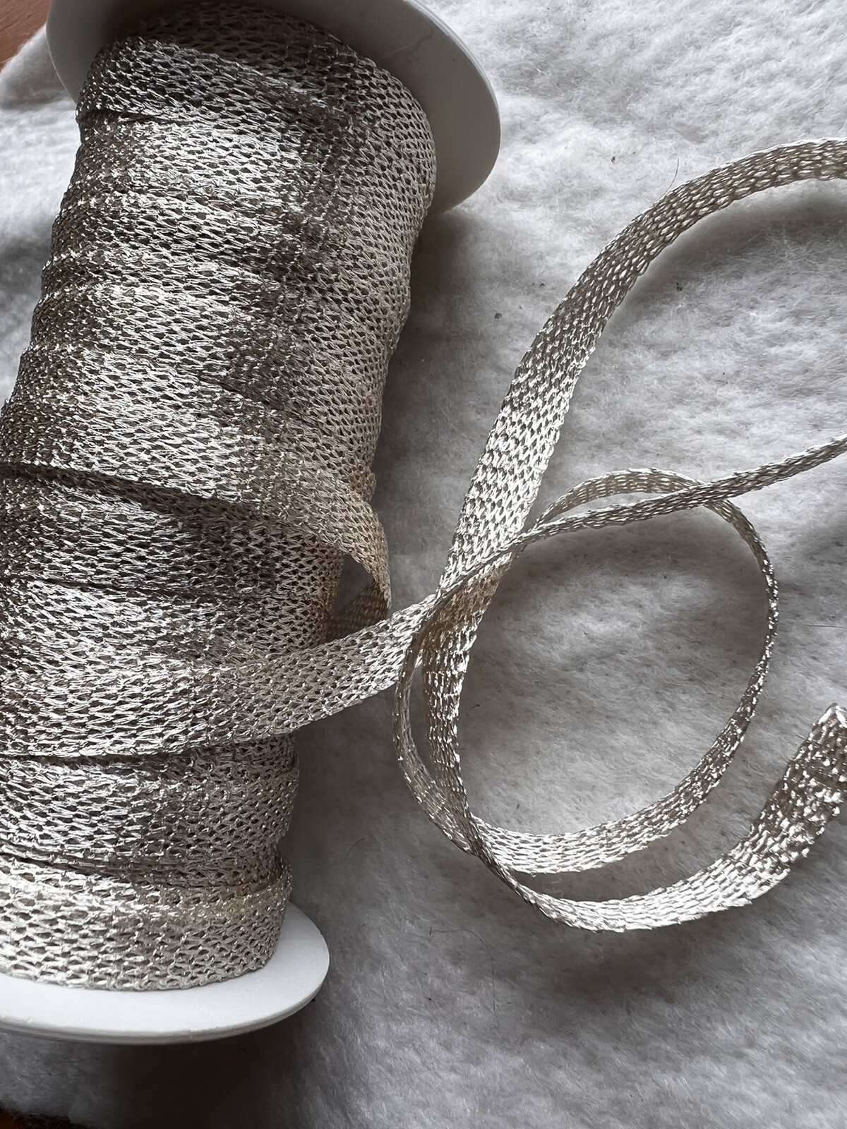 1 Metre Tubular Italian Wire Mesh Ribbon Silver 8mm Wide Jewellery Making Thick
