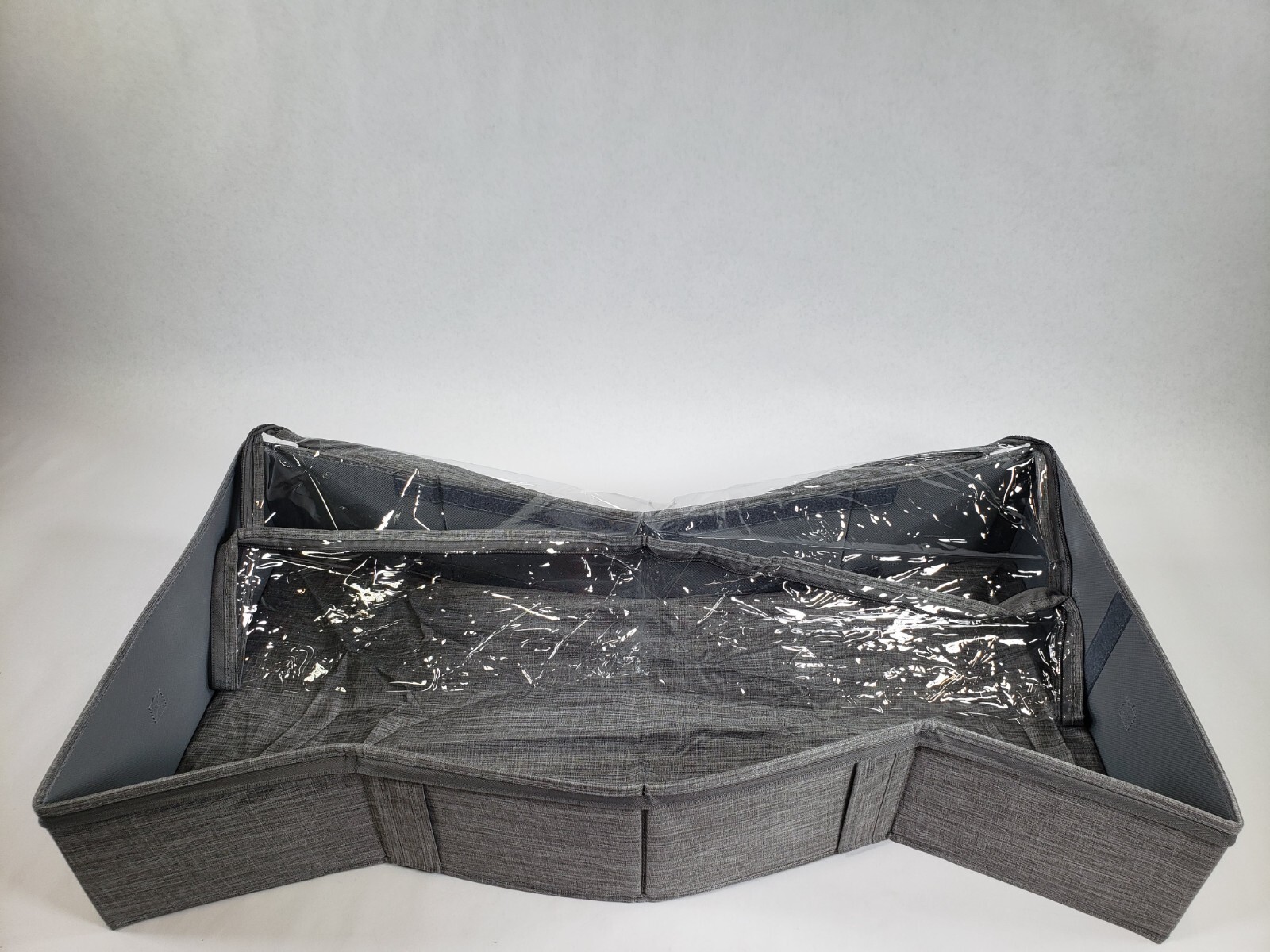 2 Pack 50L UnderBed Storage Box w/ Clear Lid Foldable w/ Adjustable Dividers