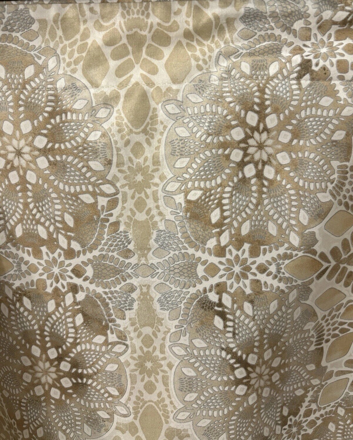 Pottery Barn Gold Kaleidoscope Print 26” x 26” Euro Sham Organic Cotton NEW
