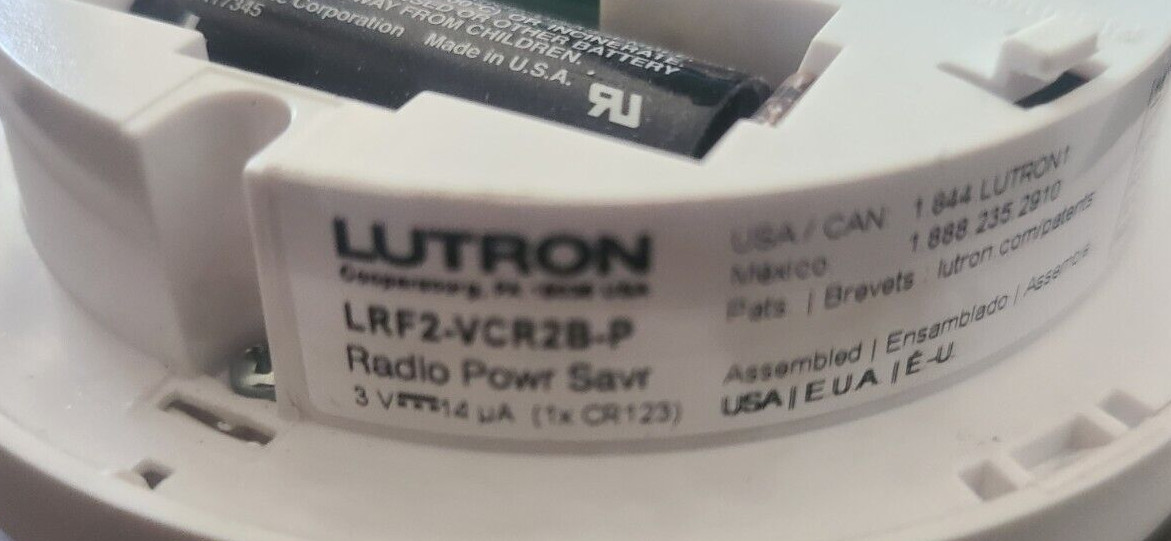 Lutron LRF2-VCR2B-P-WH Wireless Vacancy Sensor