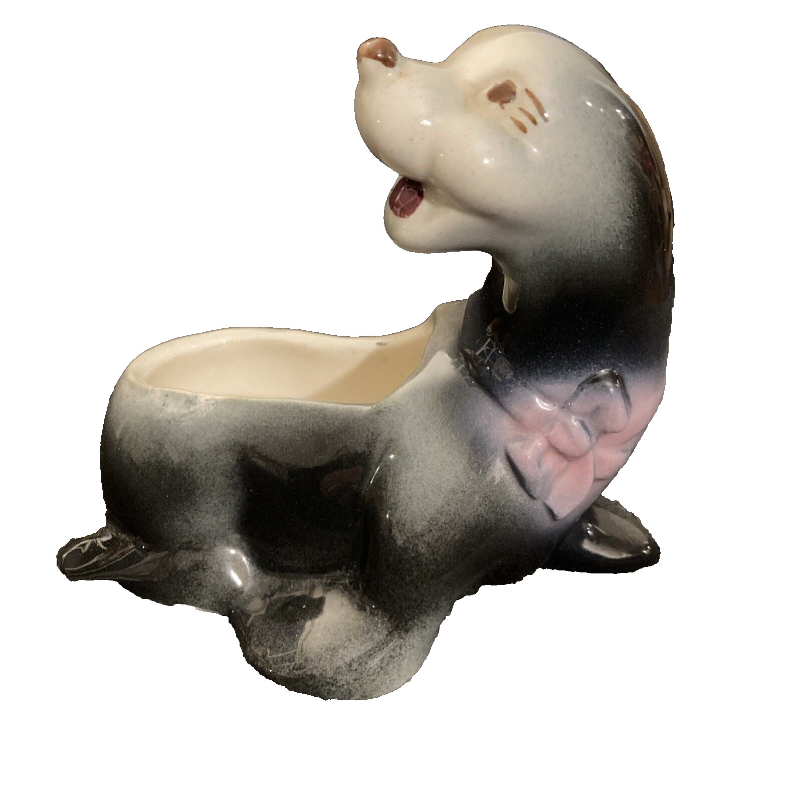 Royal Copley Seal Sea Lion Planter. 5x5x4 In.