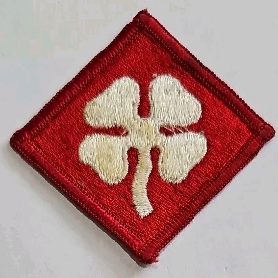 WW2 US 4th Army Field Shoulder Patch Embroidered 2" square ORIGINAL