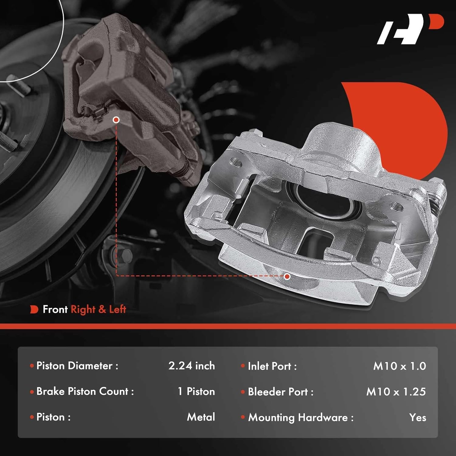 A-Premium Front Disc Brake Caliper Assembly w/Bracket Compatible w/Select Isuzu,