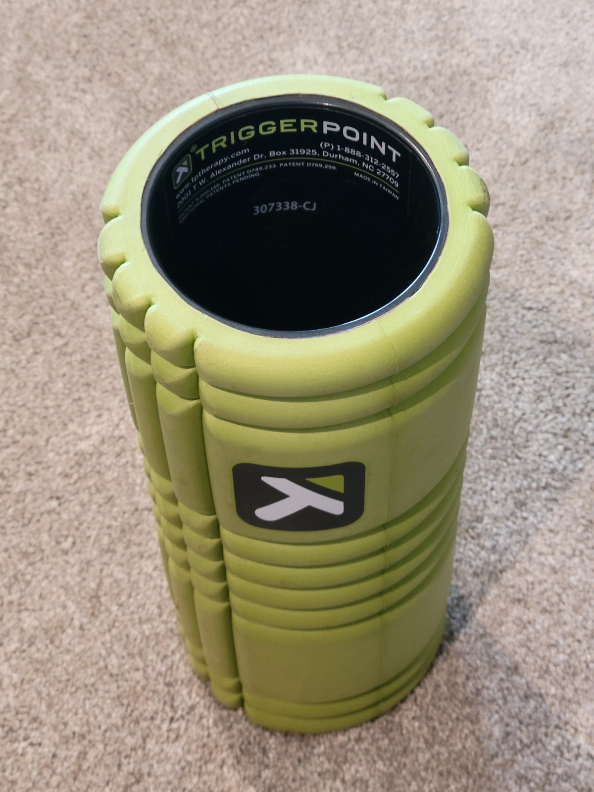 TriggerPoint GRID Foam Roller, Lime, 13" Exercise Healing
